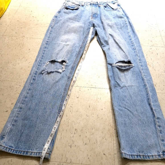 Princess Polly | Blue Distressed Women's Straight Leg Jean - Picture 12 of 13